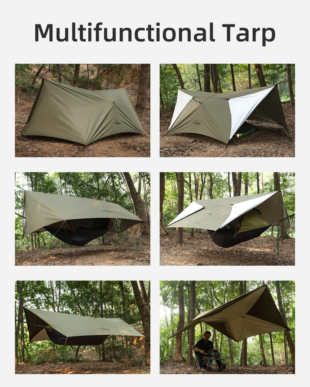 Travel Bird Ultralight Tarp dual-door design promotes ventilation and weather-shielded entry.