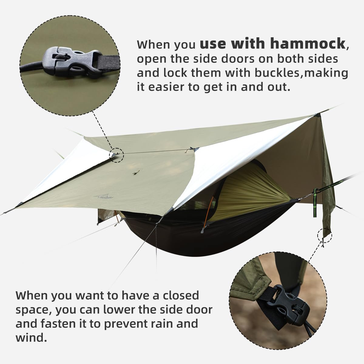 Travel Bird Ultralight Tarp quick setup eliminates knots for fast shelter.