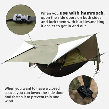 Travel Bird Ultralight Tarp quick setup eliminates knots for fast shelter.