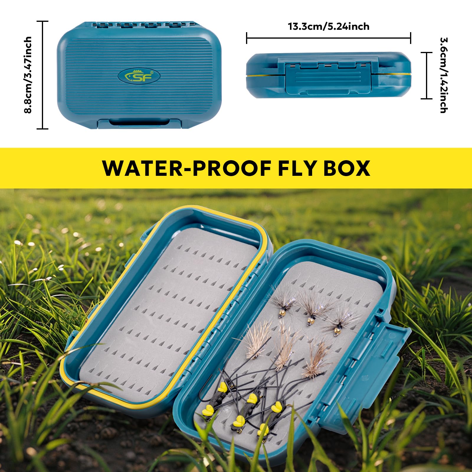 Travel case with P-type rod tube and contents