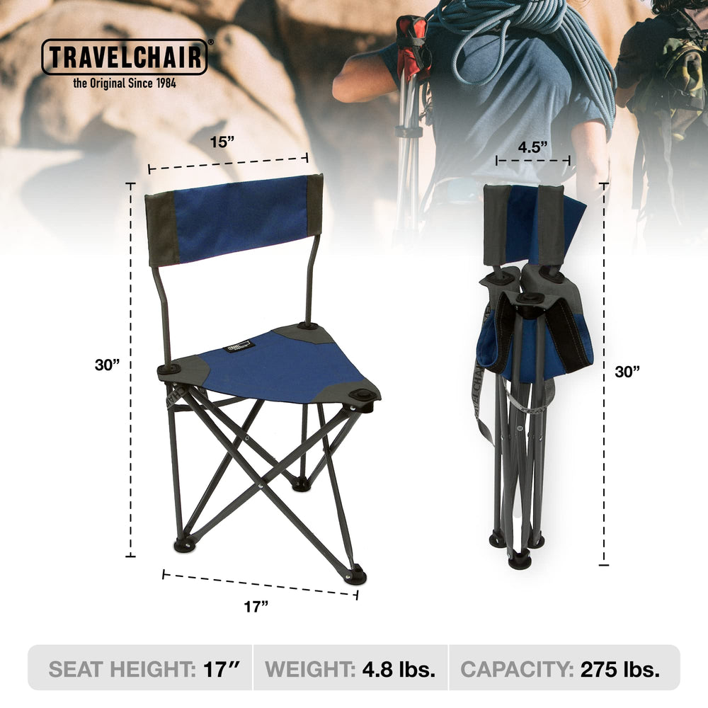 Travel Chair Ultimate Slacker backrest detail supports longer sits during camping.