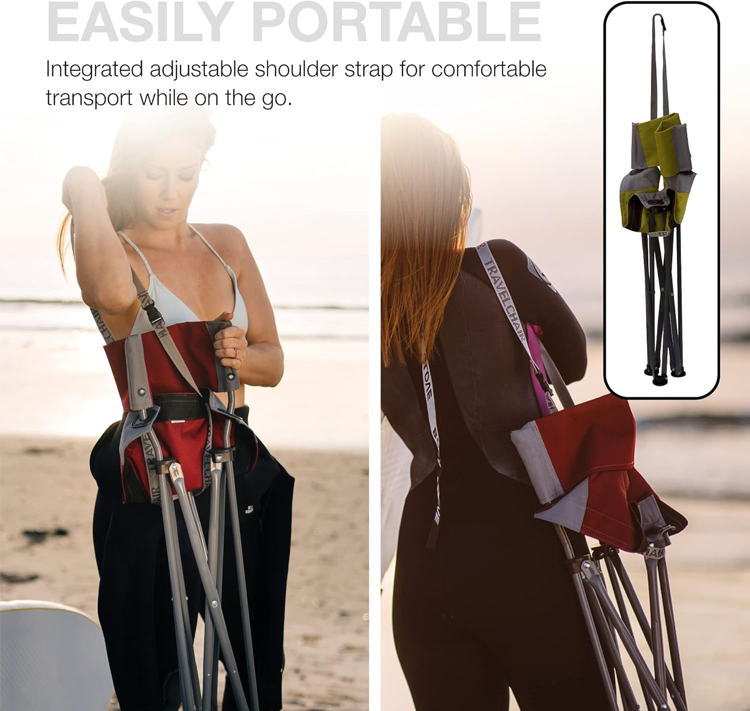 Travel Chair Ultimate Slacker in-use-outdoors illustrates versatile seating on hikes.