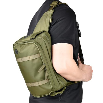 Travel Inspira large crossbody bag back strap view emphasizing comfortable wear.