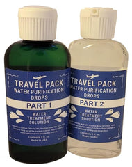Travel Pack chlorine dioxide drops Part 1 bottle for quick on-the-go purification.