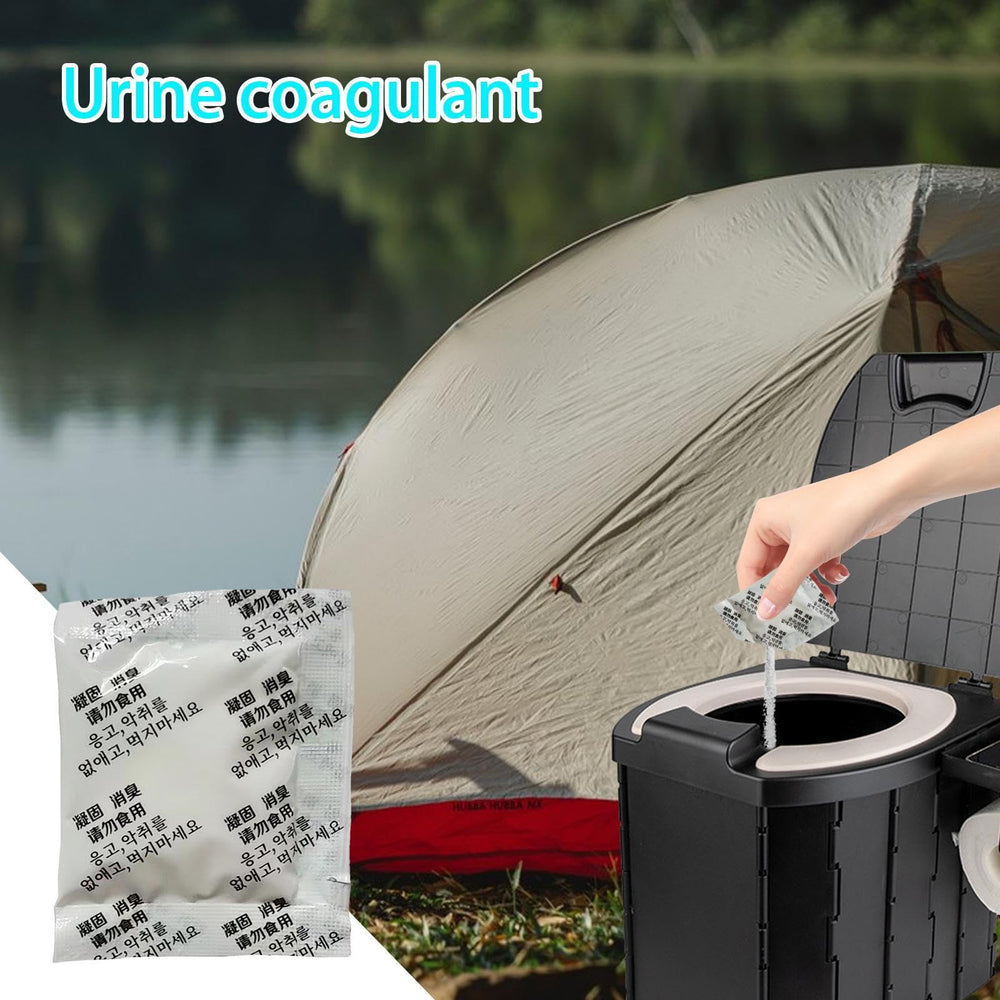 Travel Toilet Packets deodorizer activation highlights odor control action