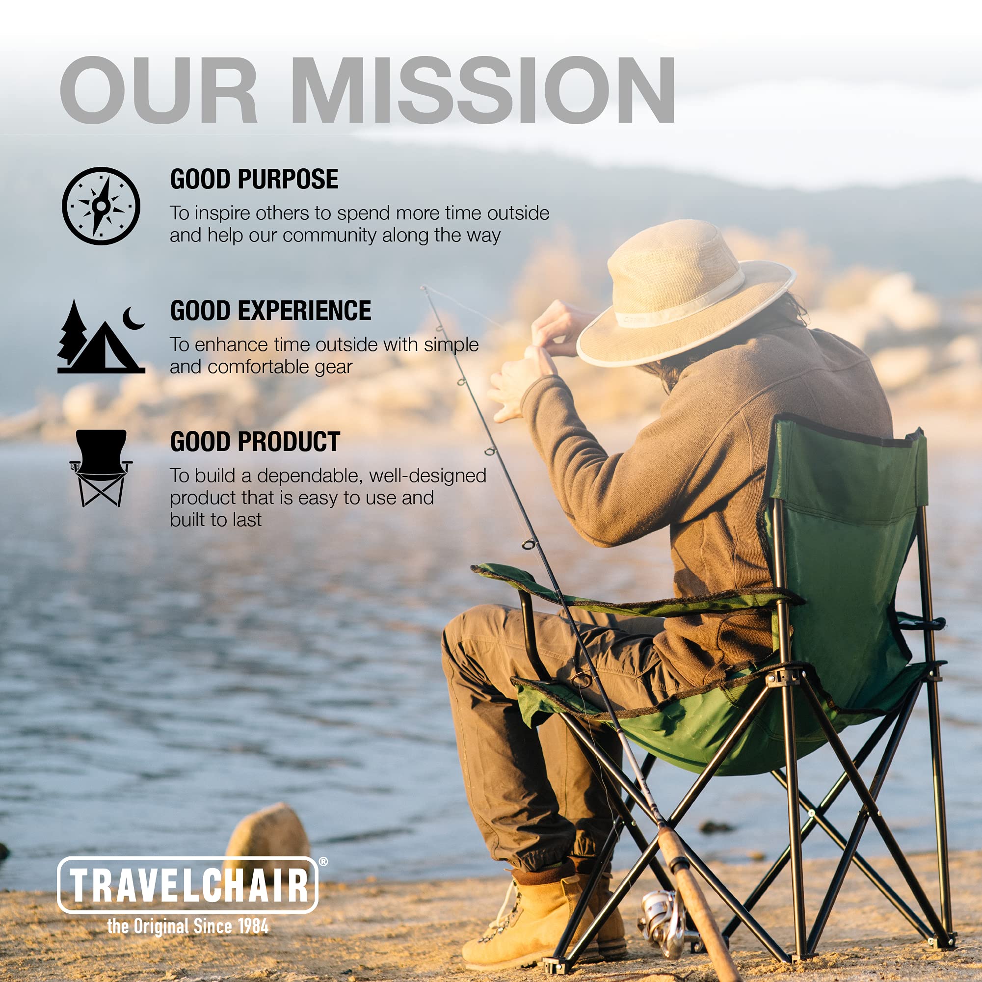 TravelChair C-Series Rider lightweight polyester fabric emphasizes durability and comfort.