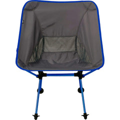 Travel Chair Joey blue folded for easy carry and storage