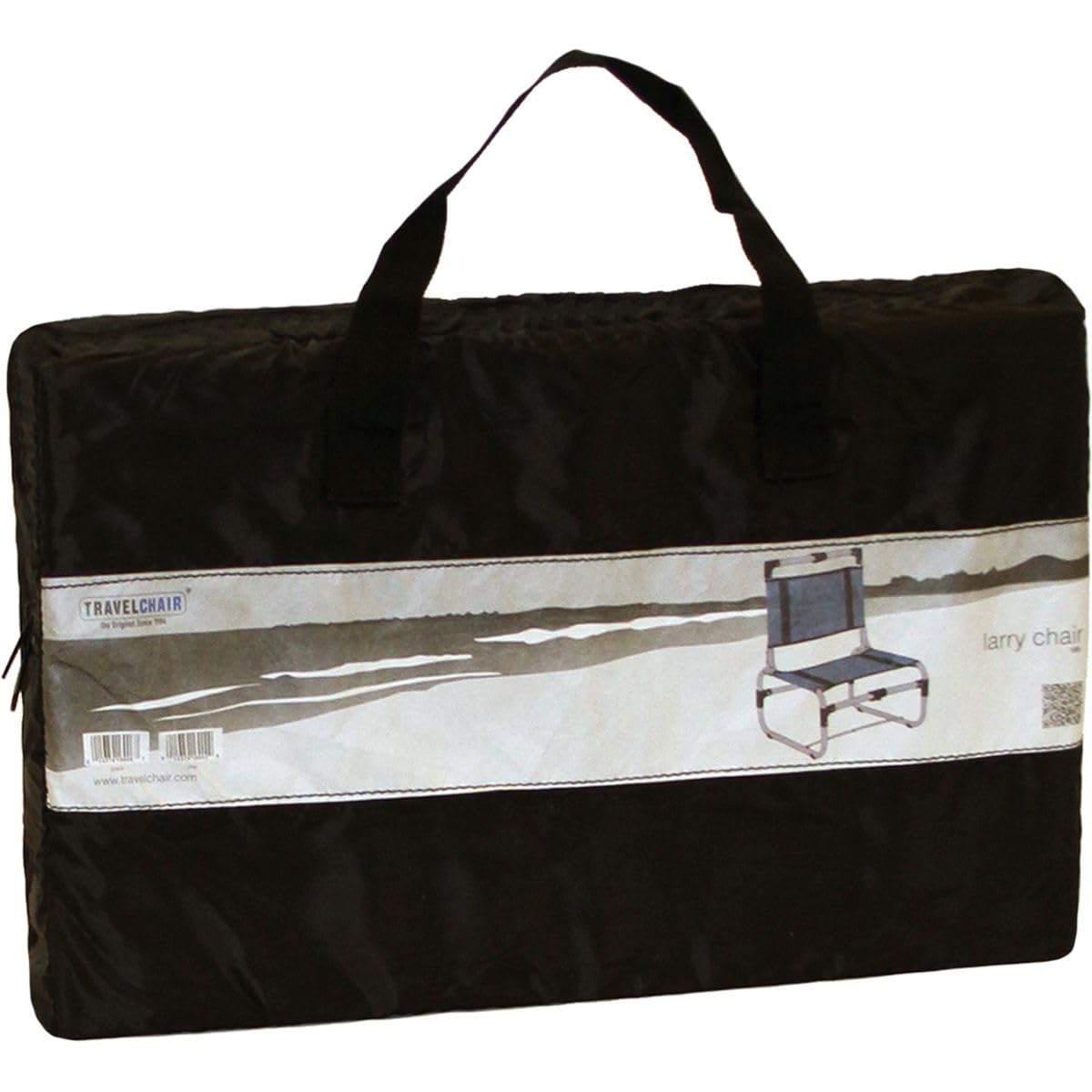 TravelChair Larry Chair blue with carry bag ready for beach, camping, or concerts