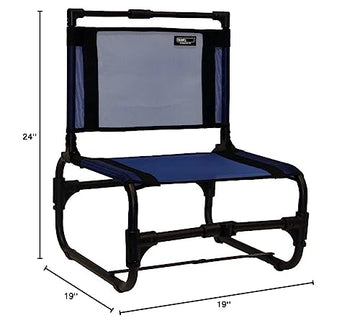 Travel Chair Larry Chair blue model ready for outdoor use.