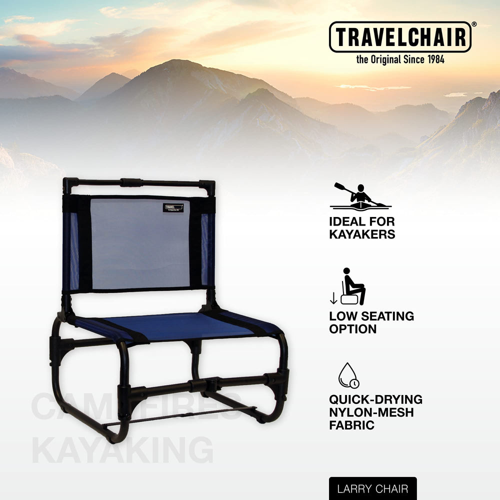 Travel Chair Larry Chair doubles as kayak seat on trips.