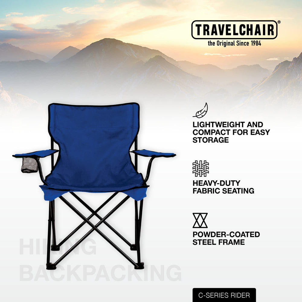 TravelChair Rider C-Series Chair carry bag with strap simplifies transport.