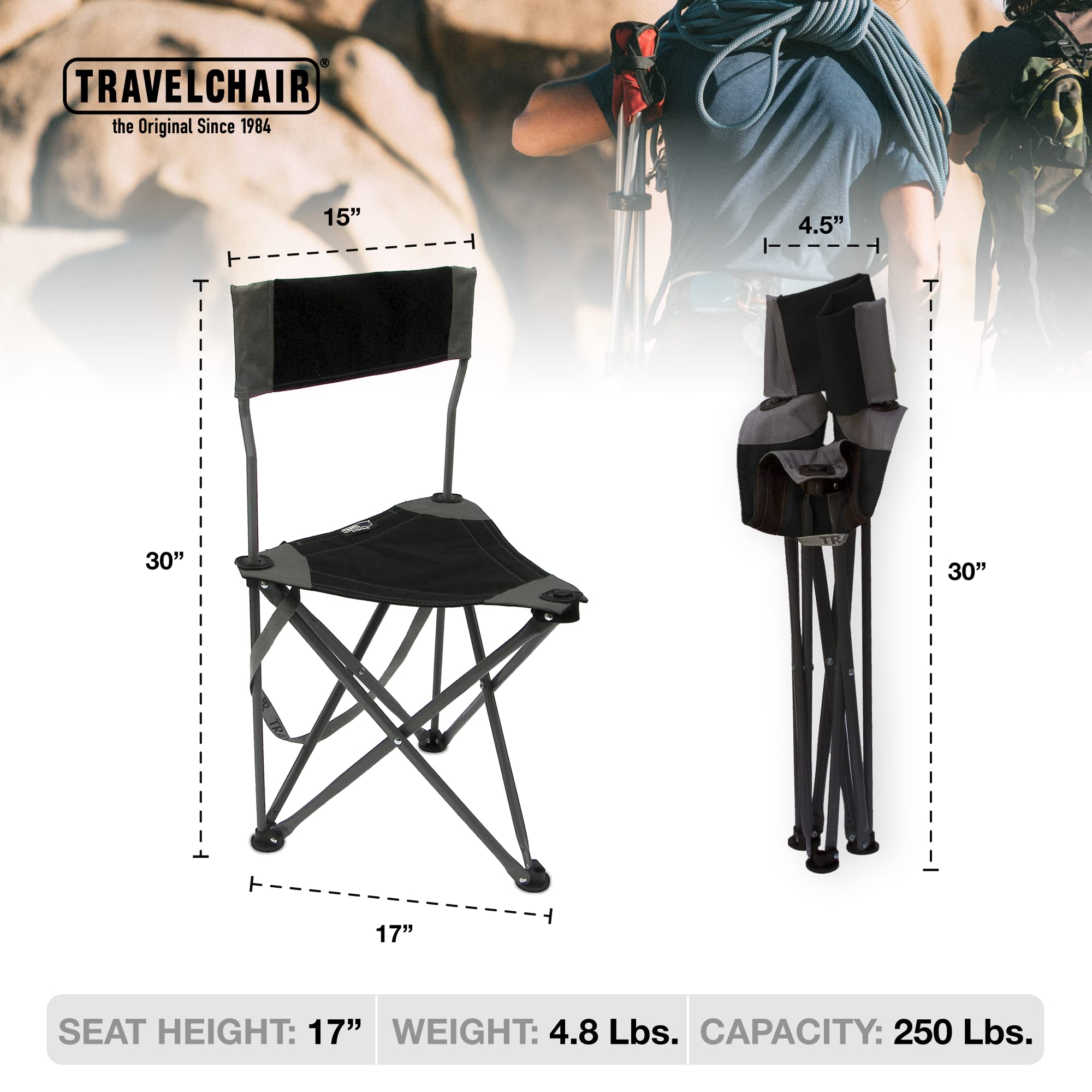 TravelChair Ultimate Slacker 2.0 compact-fold demonstrates easy transport and quick setup.