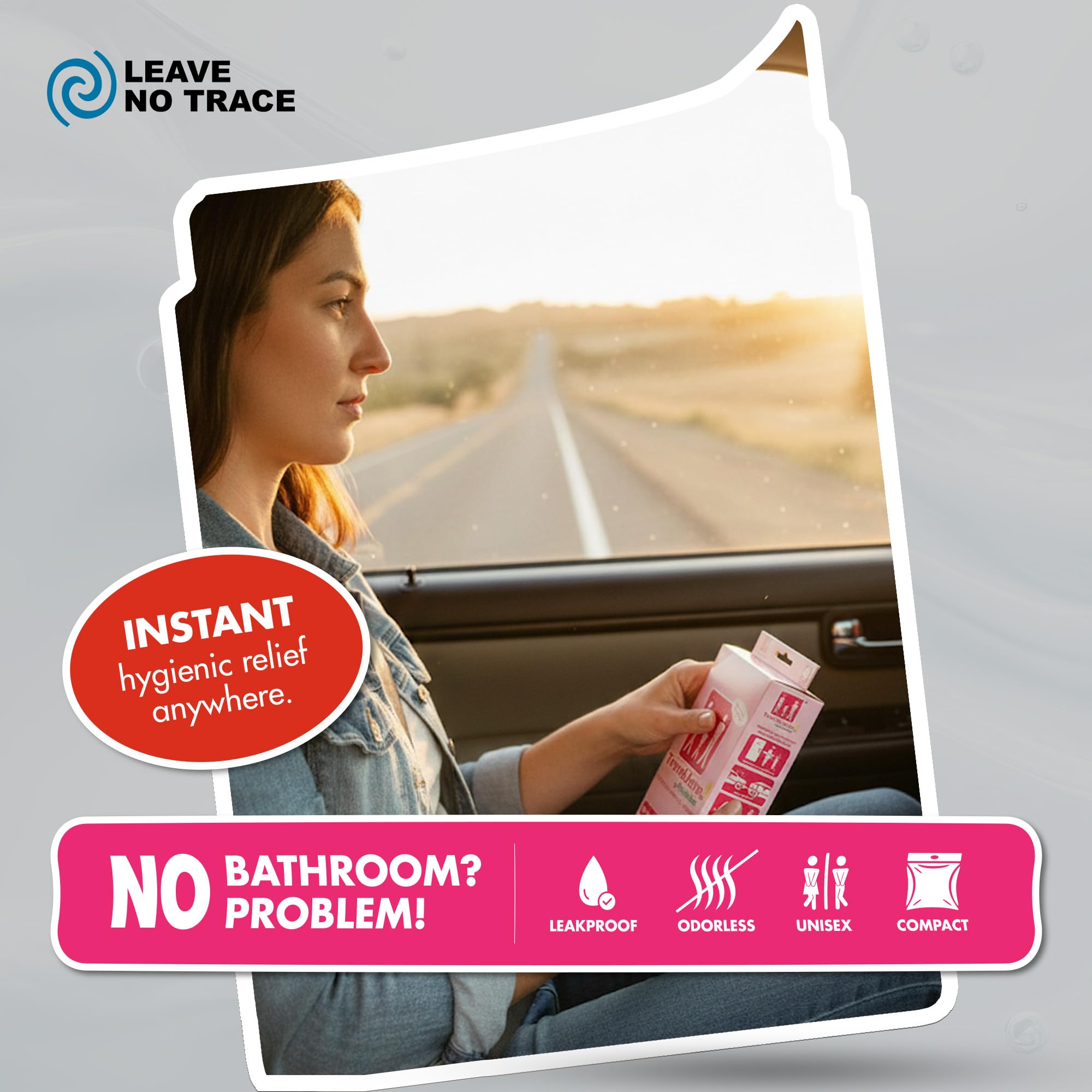 TravelJane LiQSorb gel urinal bag for odorless containment