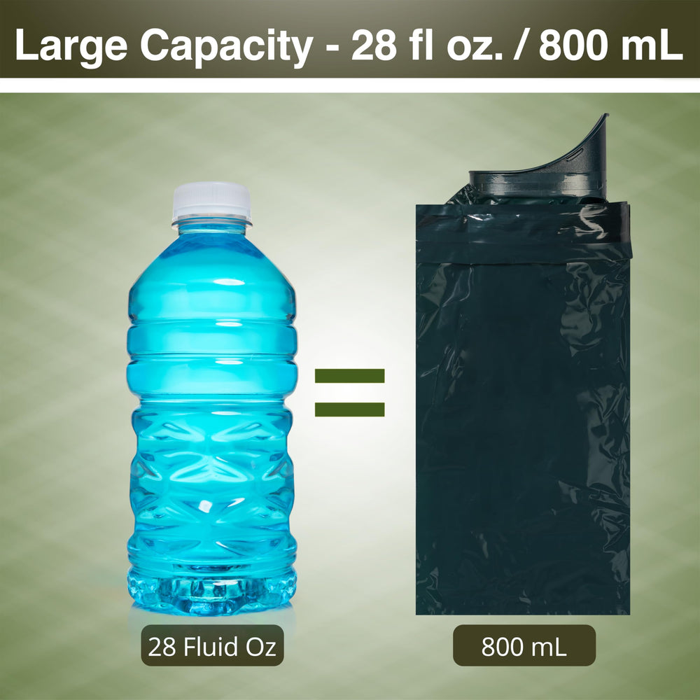 TravelJohn Adventurer 28oz capacity supports extended trips.