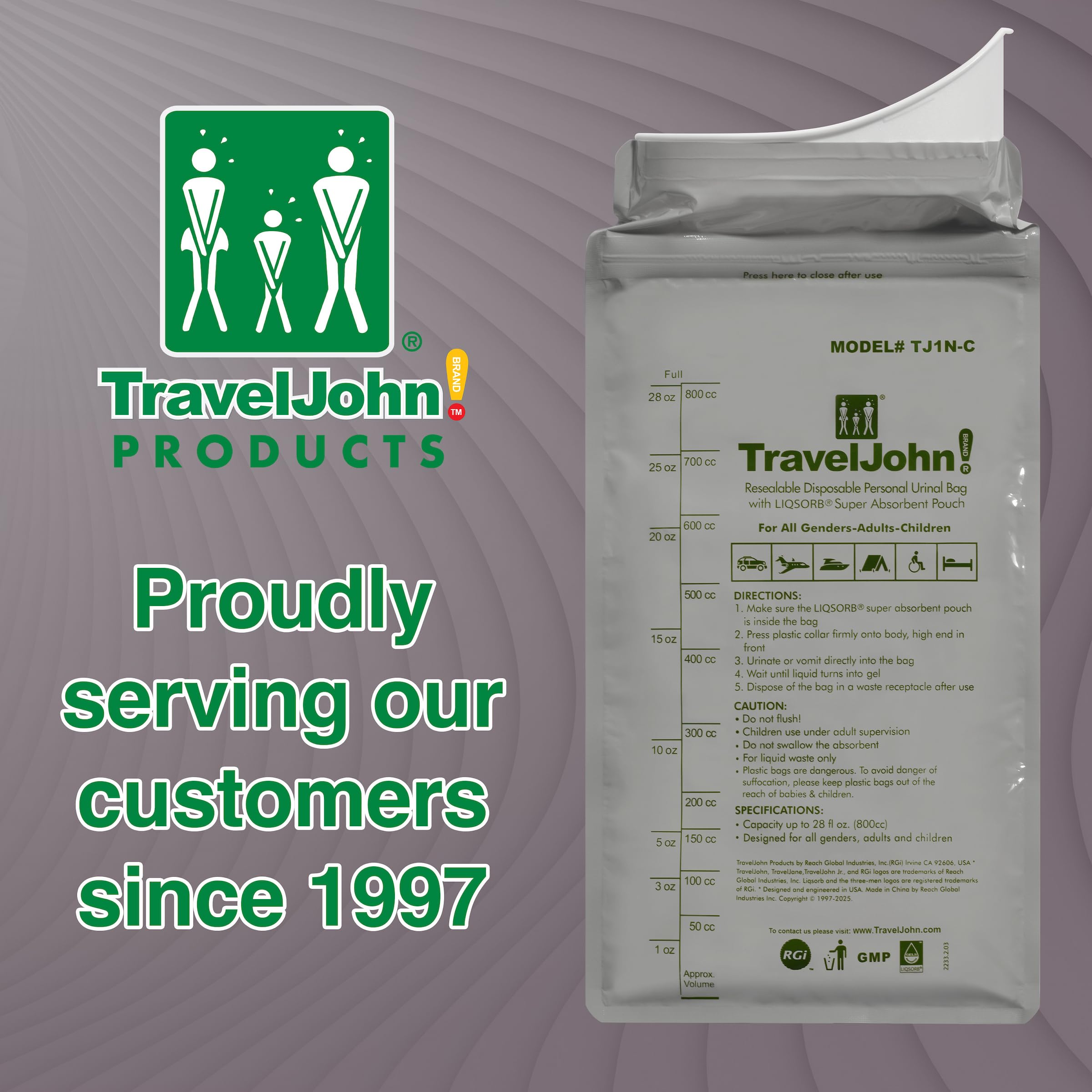 TravelJohn camping emergency use demonstrates portable hygiene on the go.