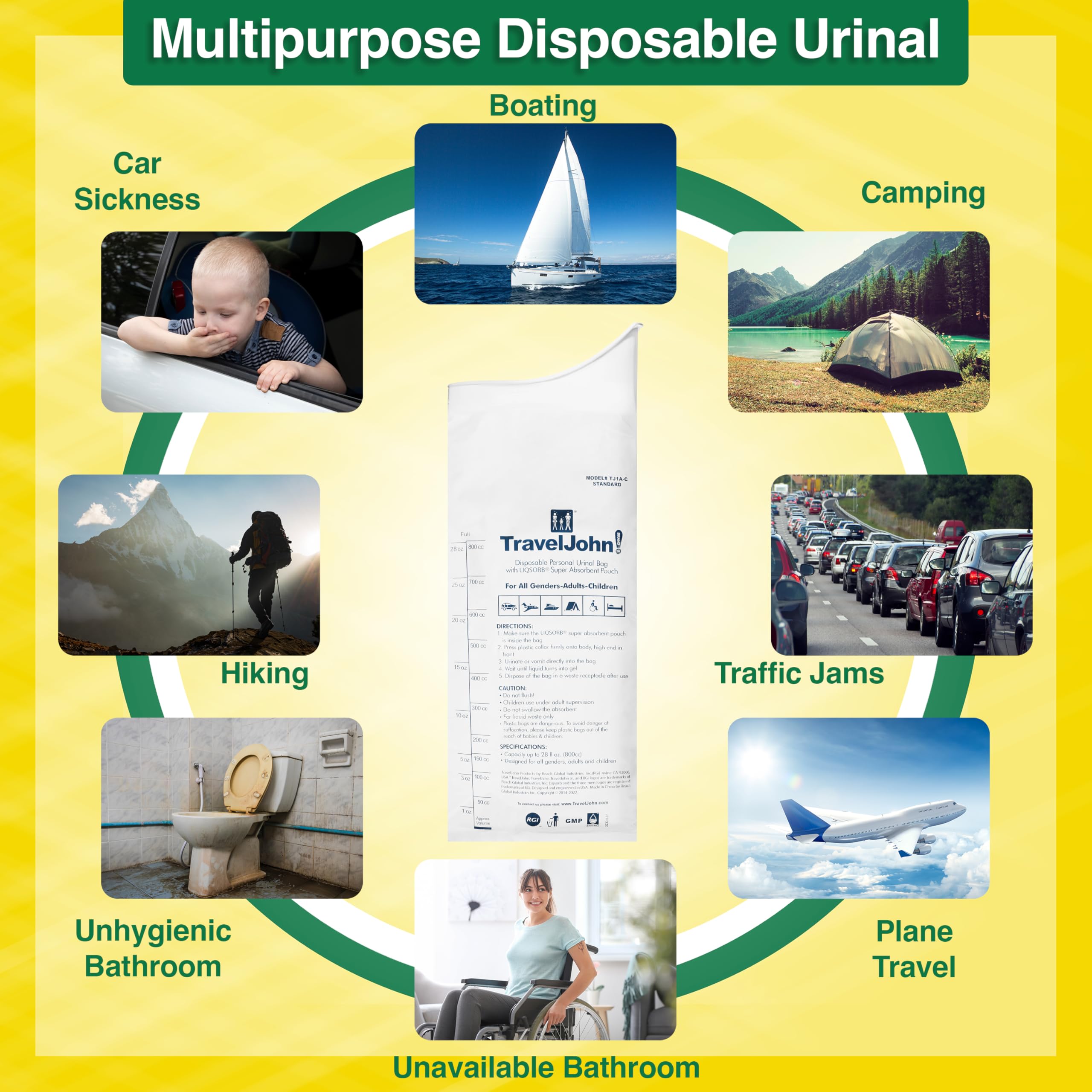 TravelJohn-camping-urinal-bags-setup outdoor camping setup demonstrating easy access during adventures.