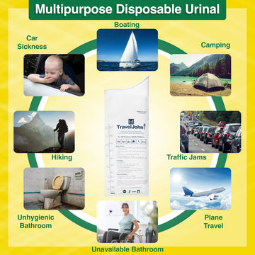 TravelJohn-camping-urinal-bags-setup outdoor camping setup demonstrating easy access during adventures.