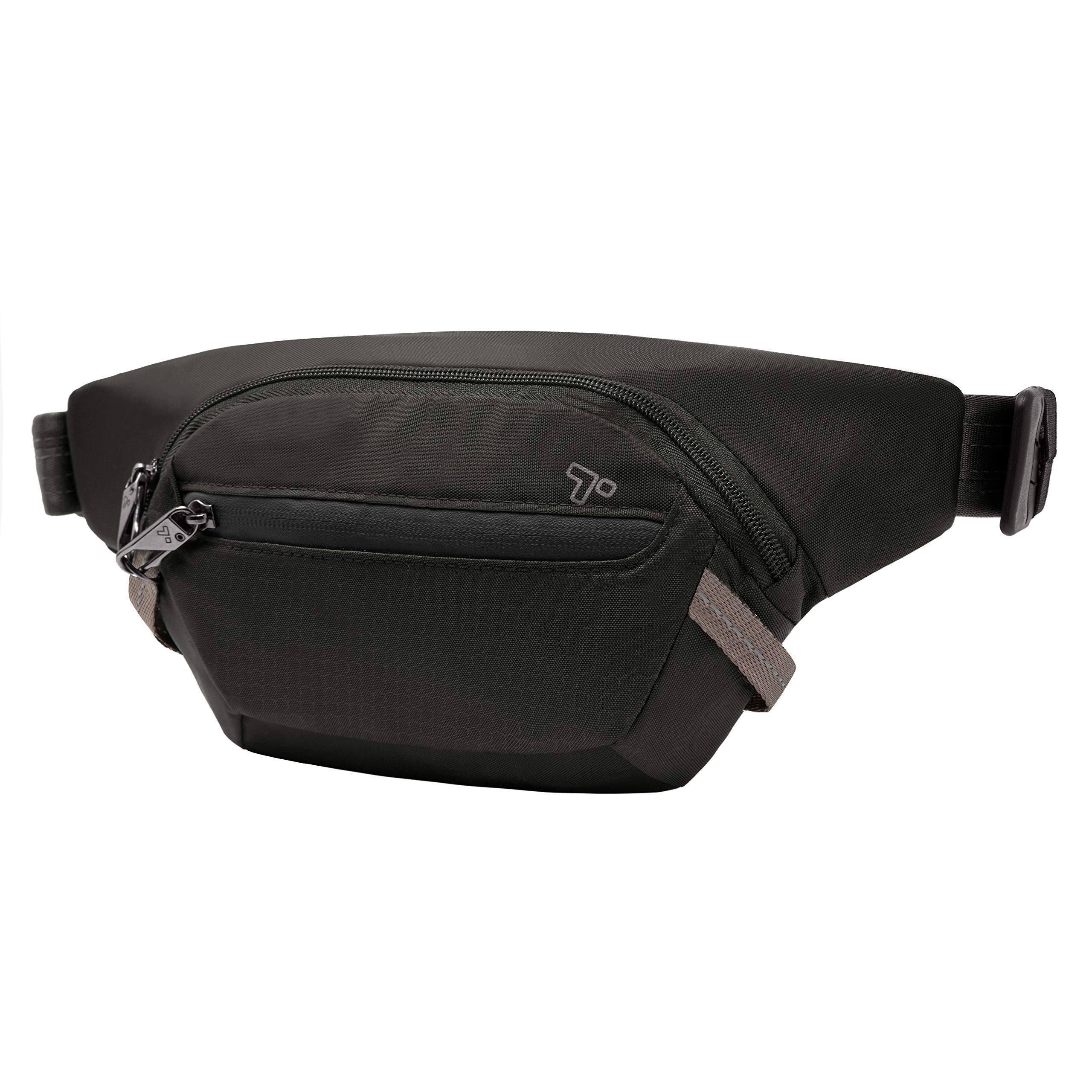 Travelon Anti-Theft Active Waist Pack front and rear pockets for quick access.