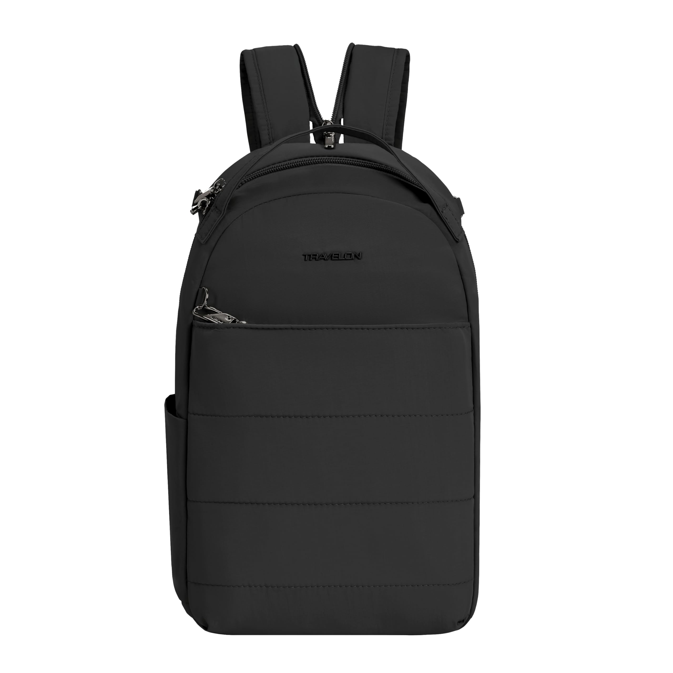 Travelon Roam convertible-backpack-sling in action for hands-free travel versatility