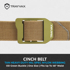 Trayvax Cinch Belt buckle interchangeable demonstrates customizable style and rapid buckle swap.