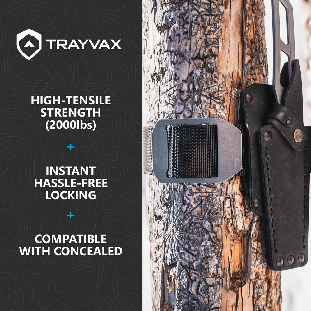 Trayvax Cinch Belt USA-made heritage and 65-year warranty highlighted in product presentation.