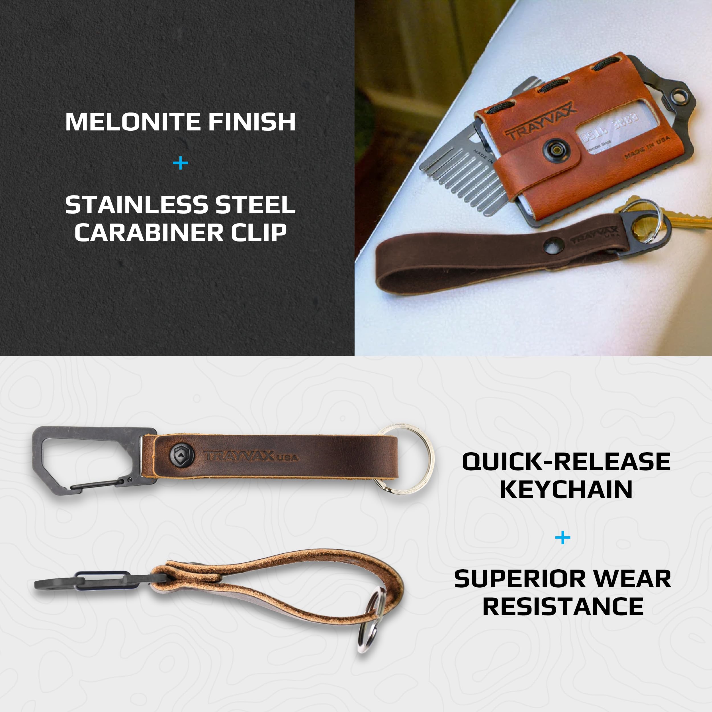 Trayvax Keyton EDC-use image highlights versatile carrying of keys and small tools.