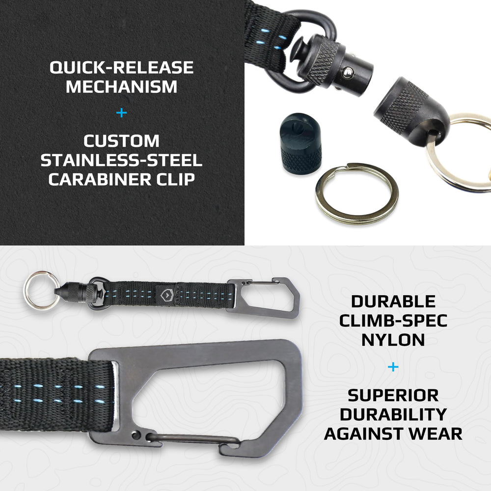 Trayvax Link Lanyard securely attaches to belt or bag for reliable carry.