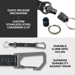 Trayvax Link Lanyard securely attaches to belt or bag for reliable carry.