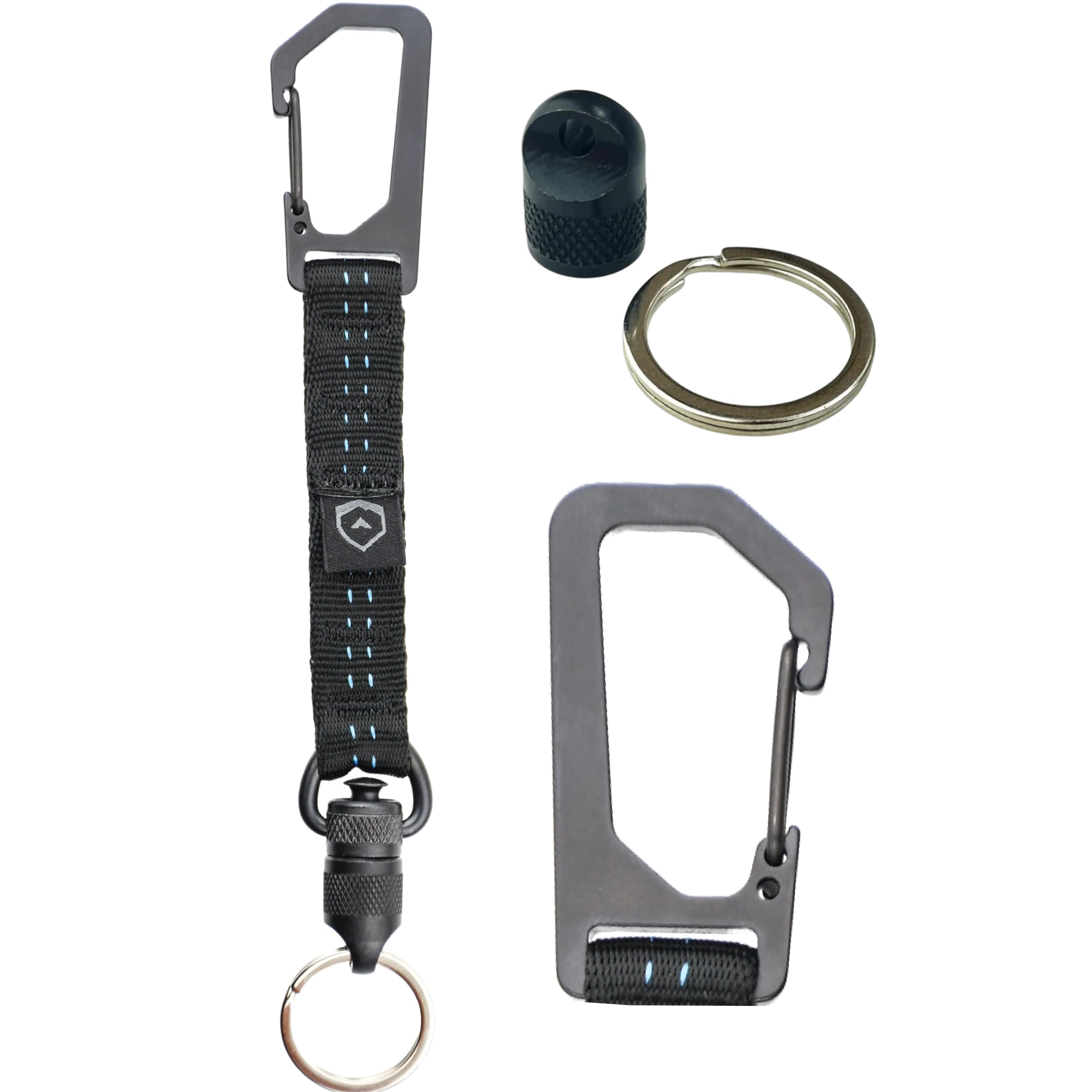Trayvax Link Lanyard keychain assembly showcases durable climb-spec nylon construction.