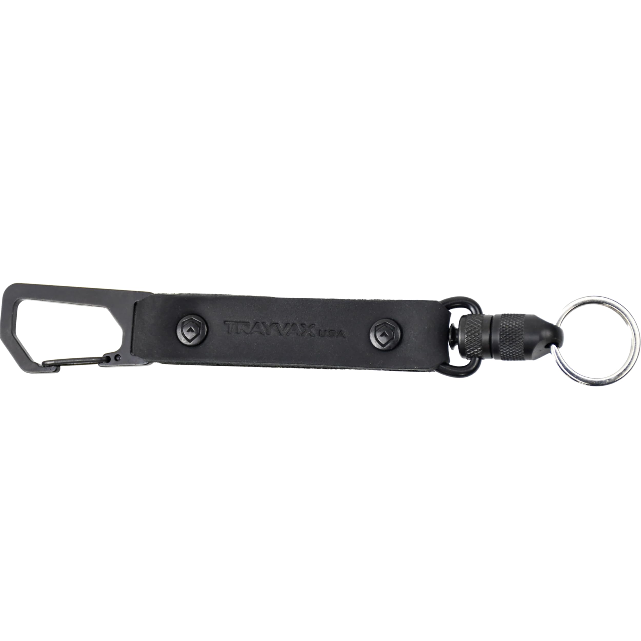 Trayvax Link Lanyard leather keychain with belt clip for quick access