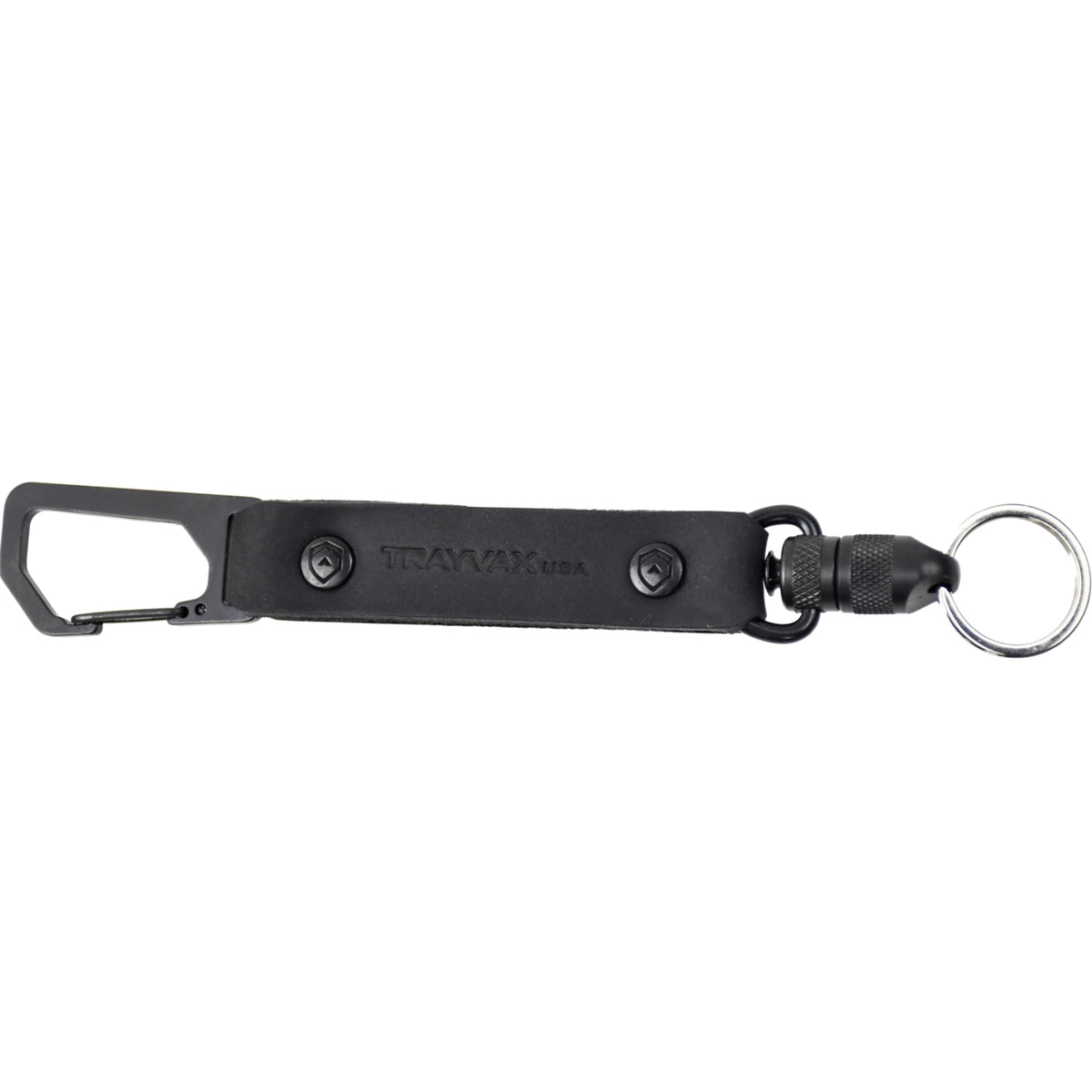 Trayvax Link Lanyard leather keychain with belt clip for quick access