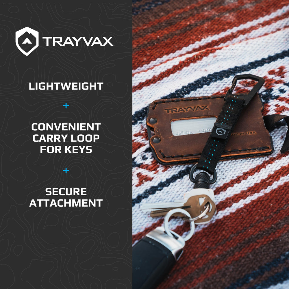 Trayvax Link Lanyard uses durable climb-spec nylon and stainless steel for long-term use.