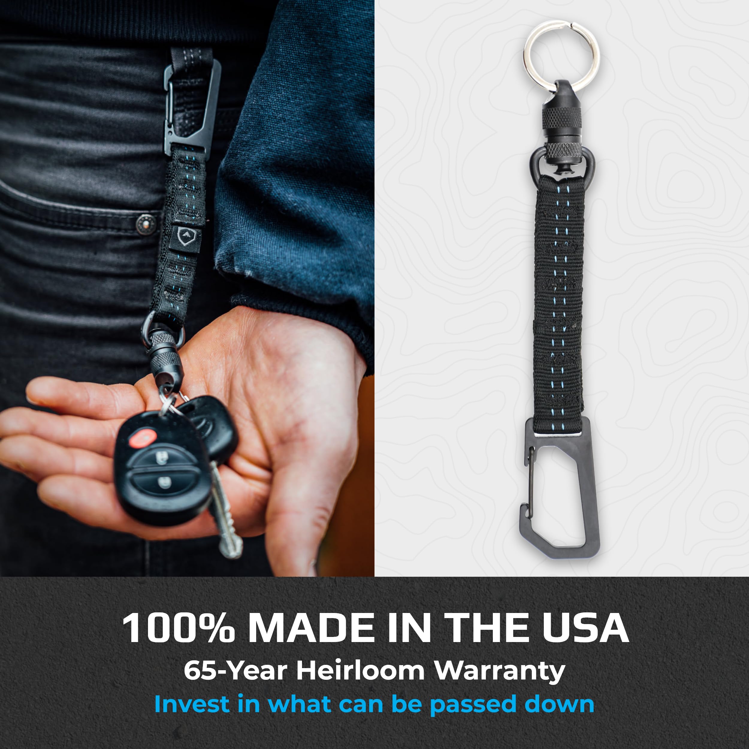 Trayvax Link Lanyard quick-release mechanism in use for rapid key detachment.
