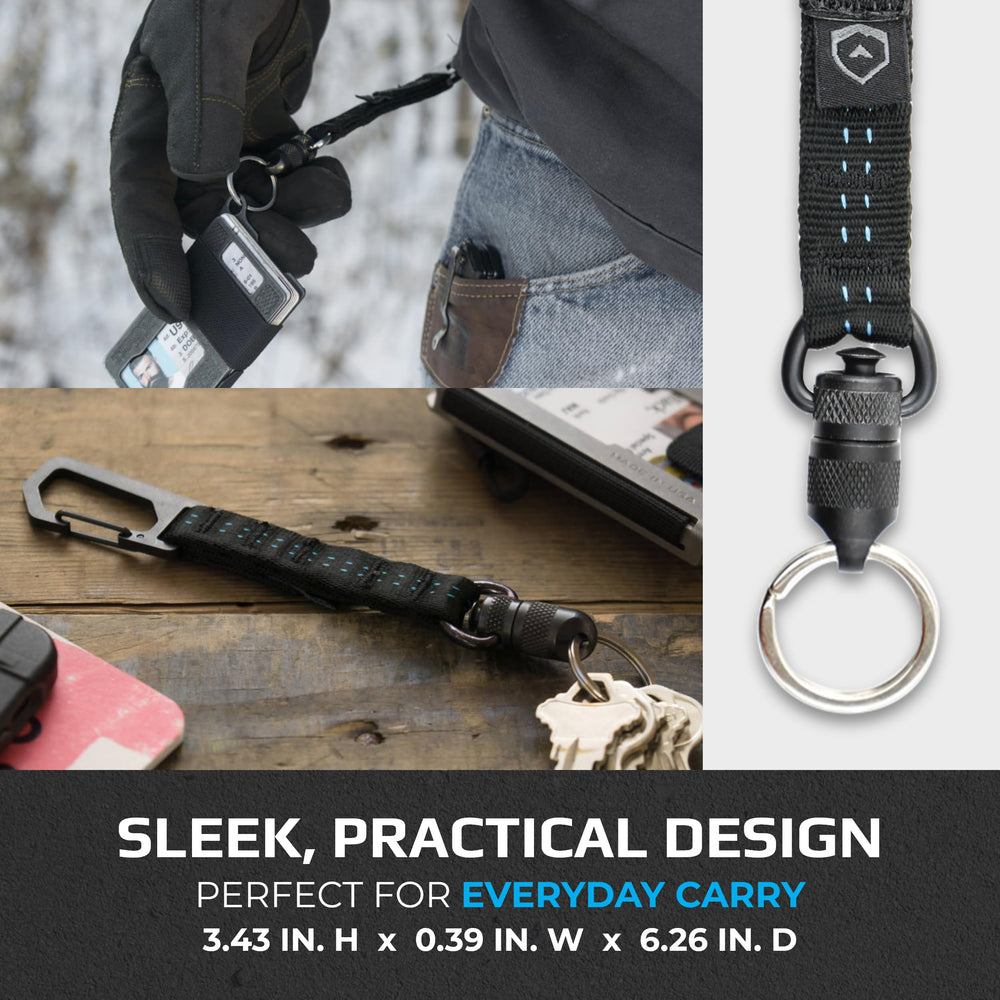 Trayvax Link Lanyard keeps wallet and keys organized during daily commutes.