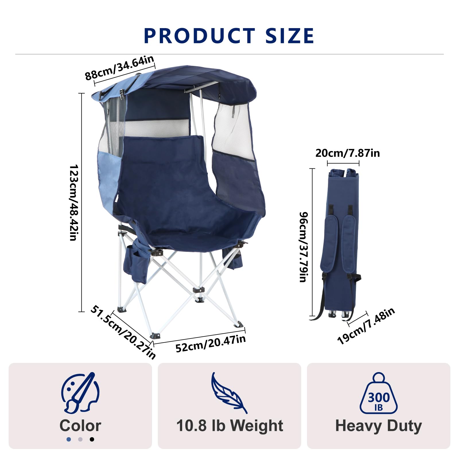 The Treasmap chair carry case design enables hands-free transport on camping trips.