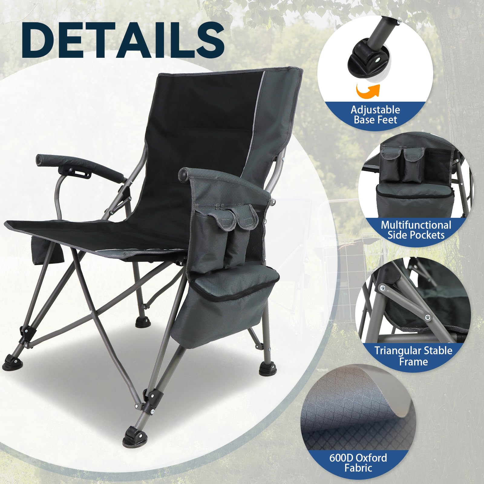 The Treasmap heated chair water-resistant fabric boosts outdoor use in damp conditions