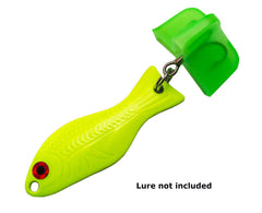 Reusable plastic treble hook bonnets in green