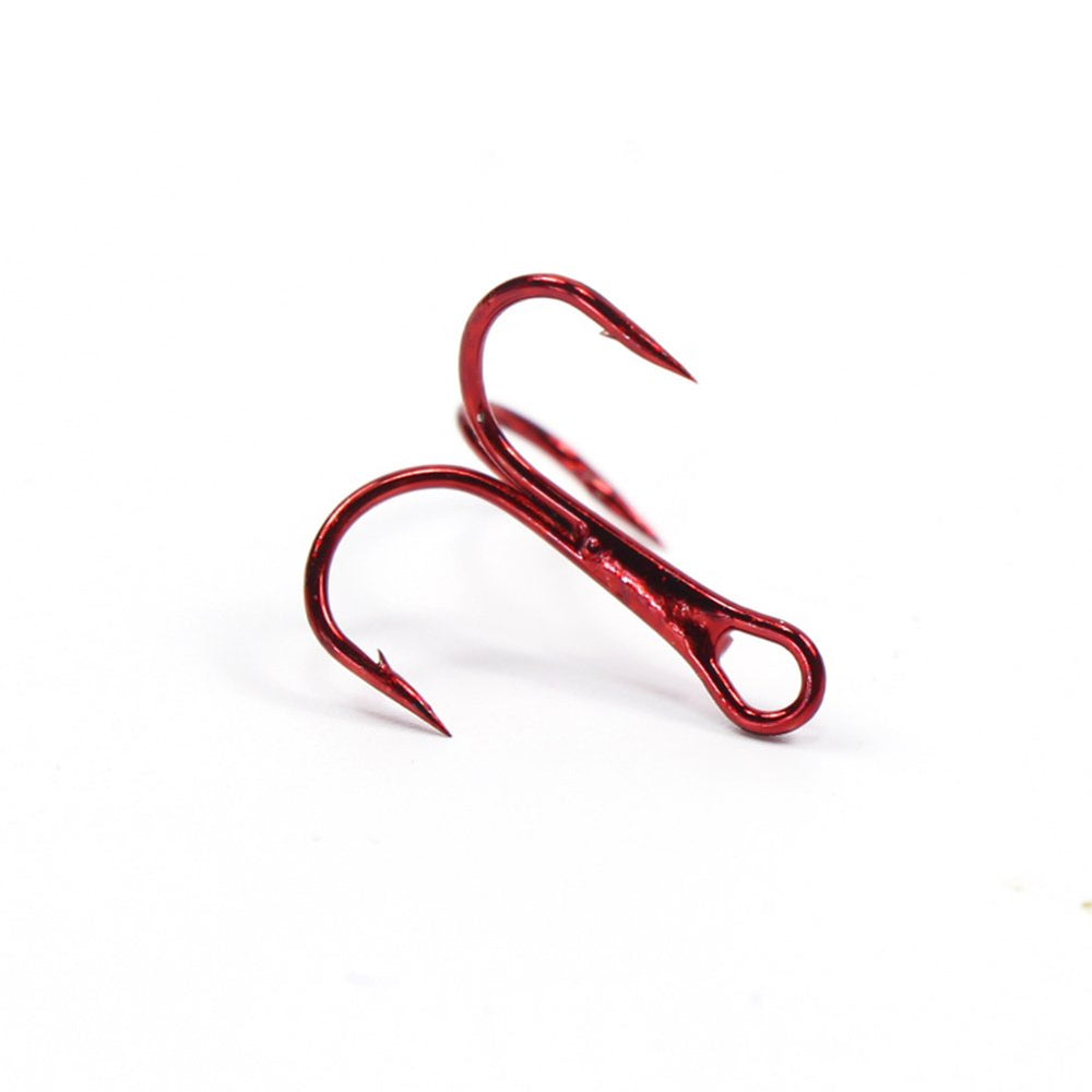 Close-up of anti-rust high-carbon steel treble hook needle point