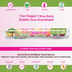 Tree Hugger Bubble Gum pack of twelve tubs suggests value for family snacking