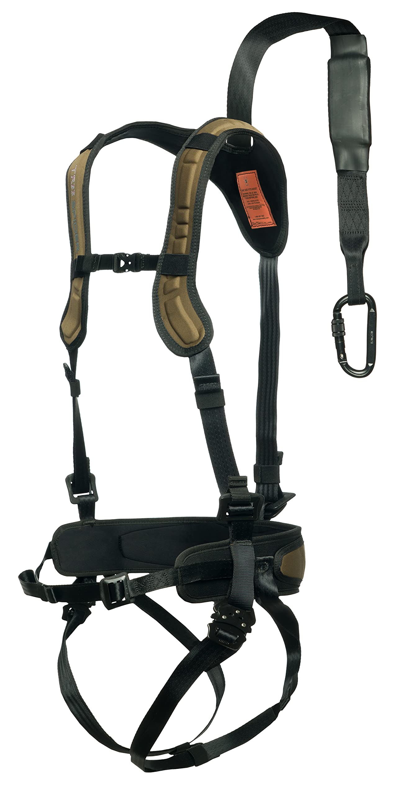 TREE SPIDER Venom Harness shoulder straps adjust for a secure, comfortable fit.