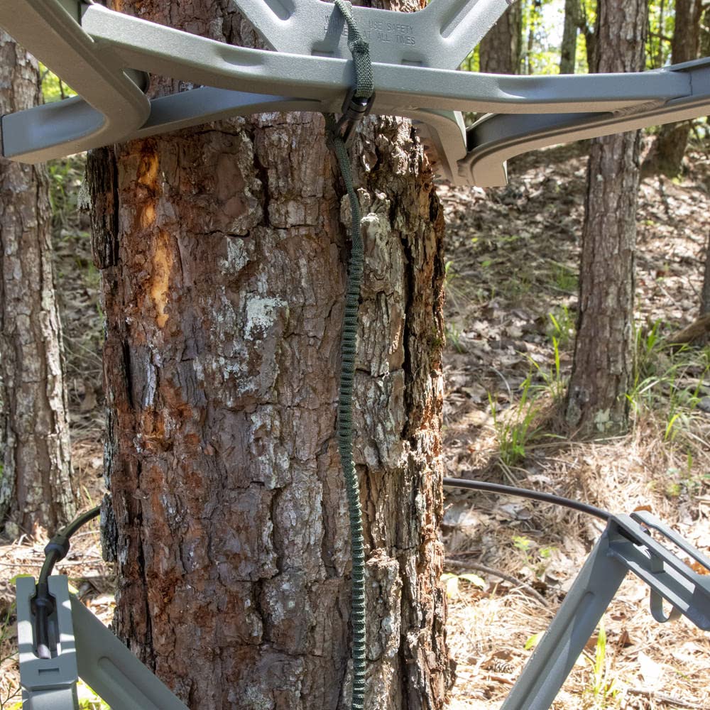 Umbilical bungee tether diagram for treestand