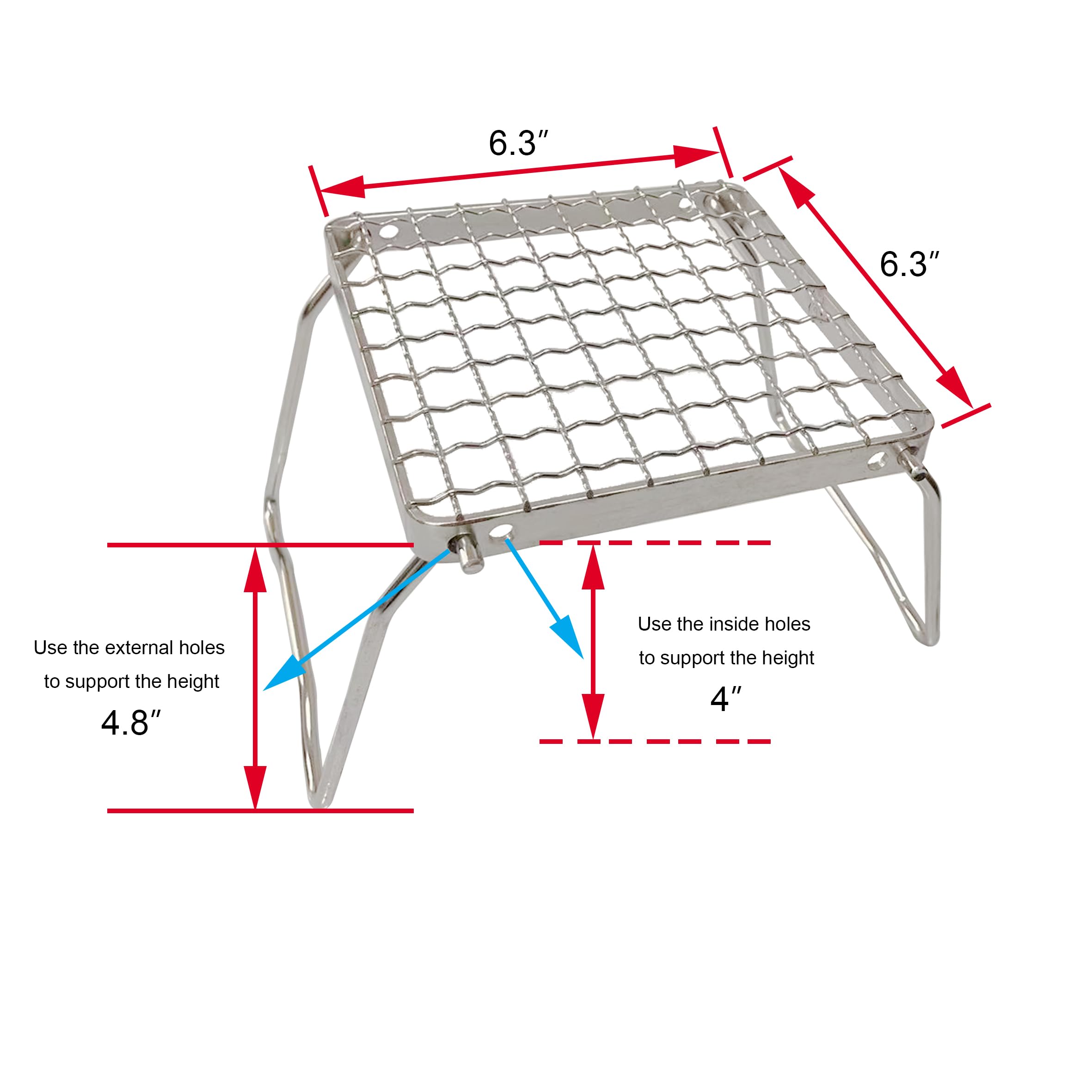 TreGoo MDUG 304 stainless steel grate provides a durable cooking surface