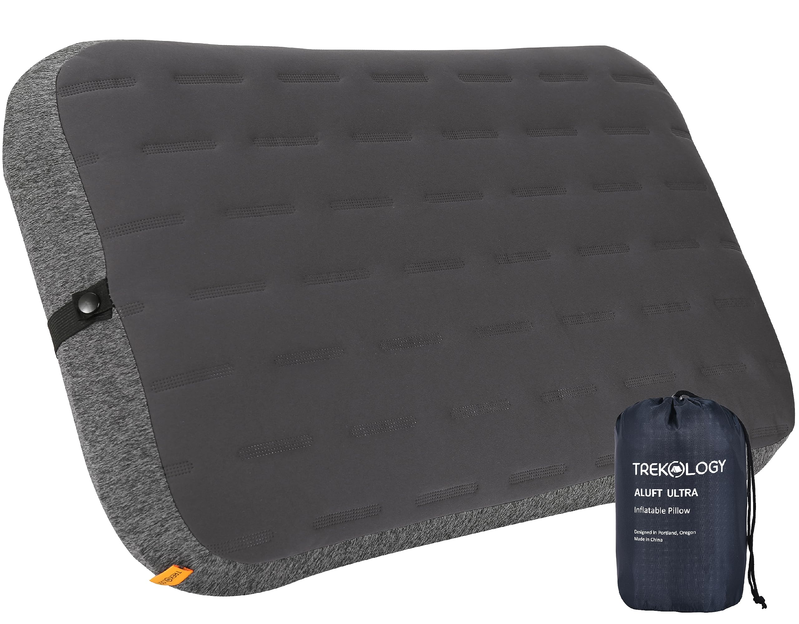 TREKOLOGY Aluft Ultra Pillow inflated to 24x15 inches delivers home-like comfort on outdoor trips