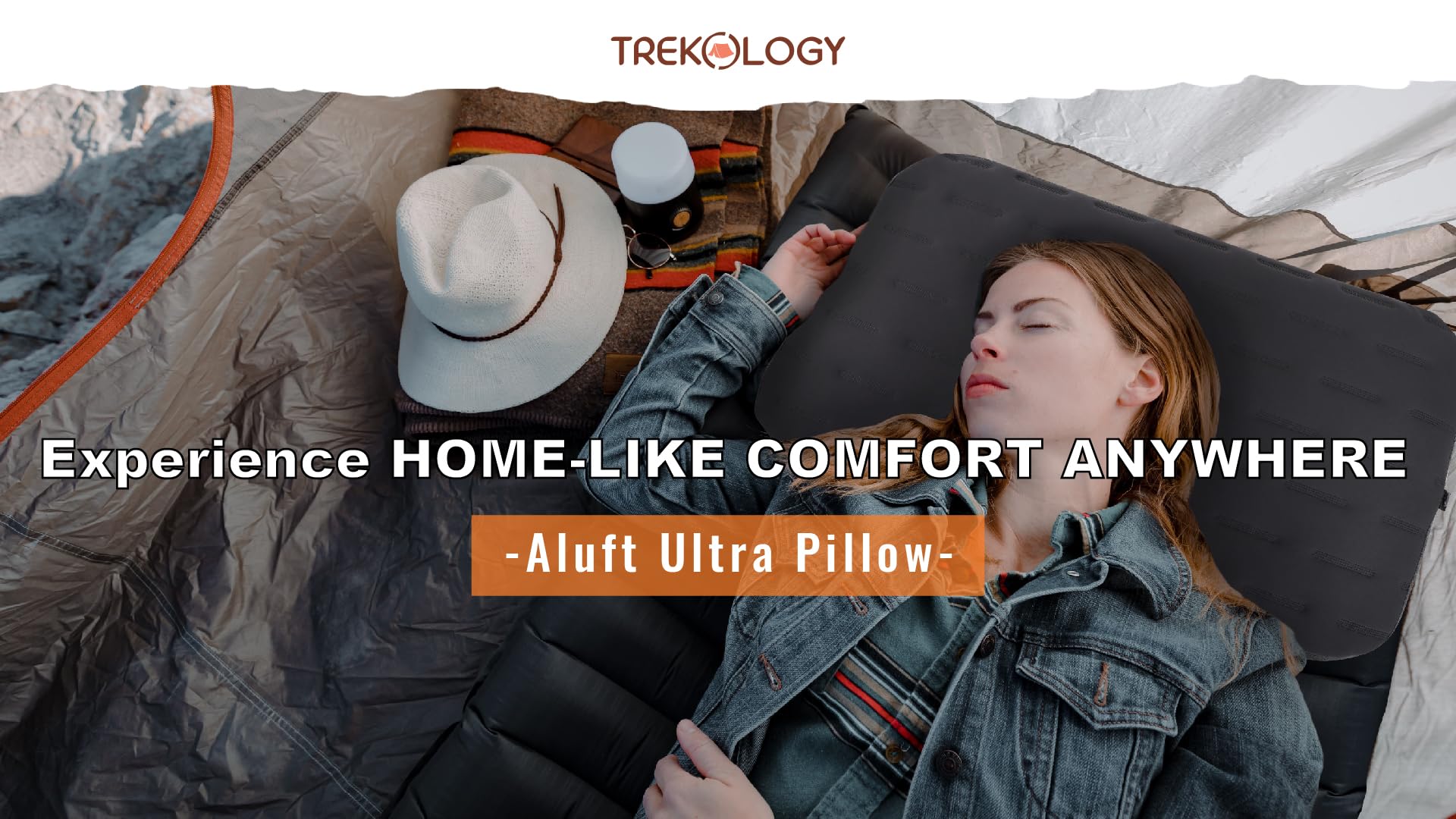 Compact, travel-ready TREKOLOGY Aluft Ultra Pillow packs down for camping or office use