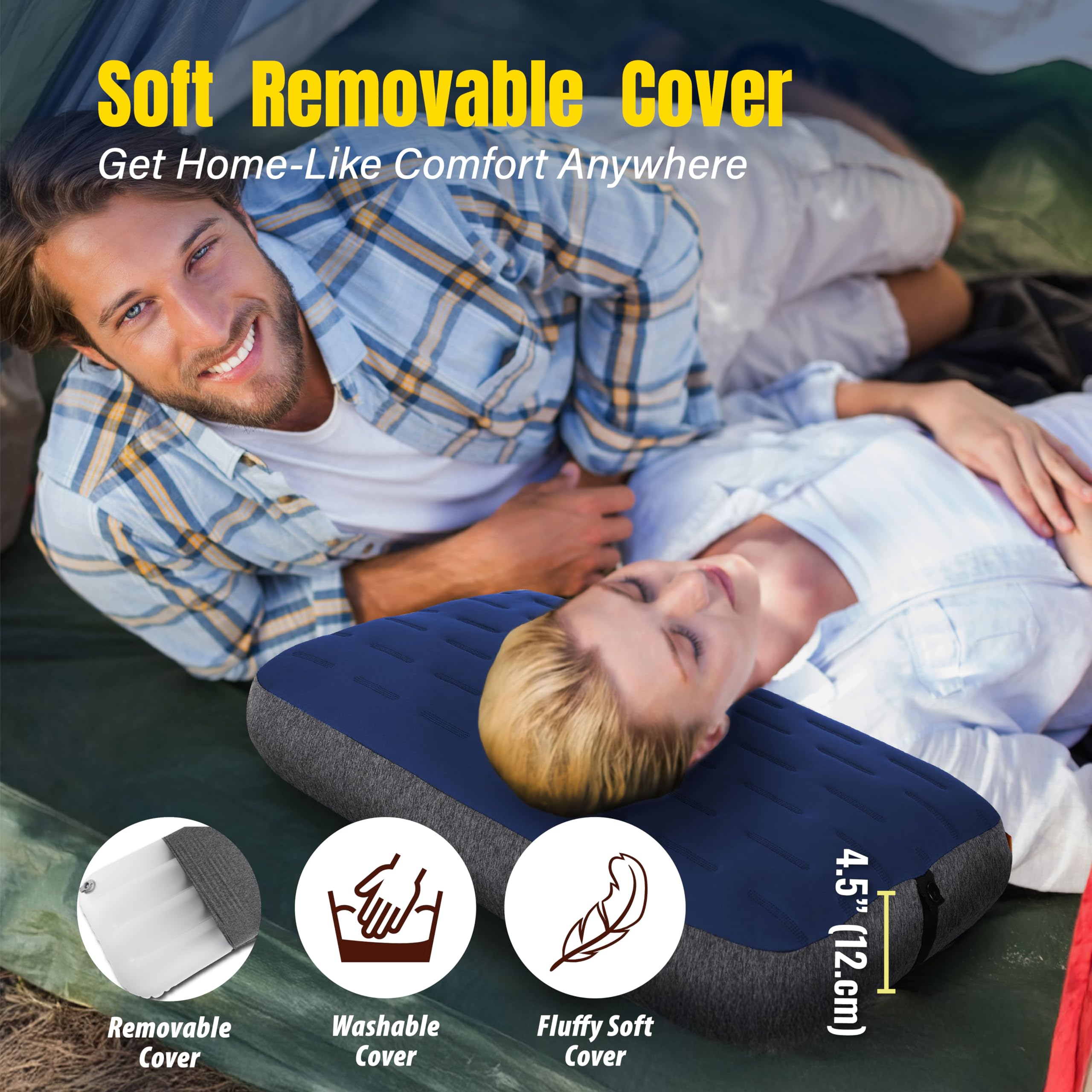 TREKOLOGY ALUFT Ultra pillow with removable cover for easy cleaning in the field