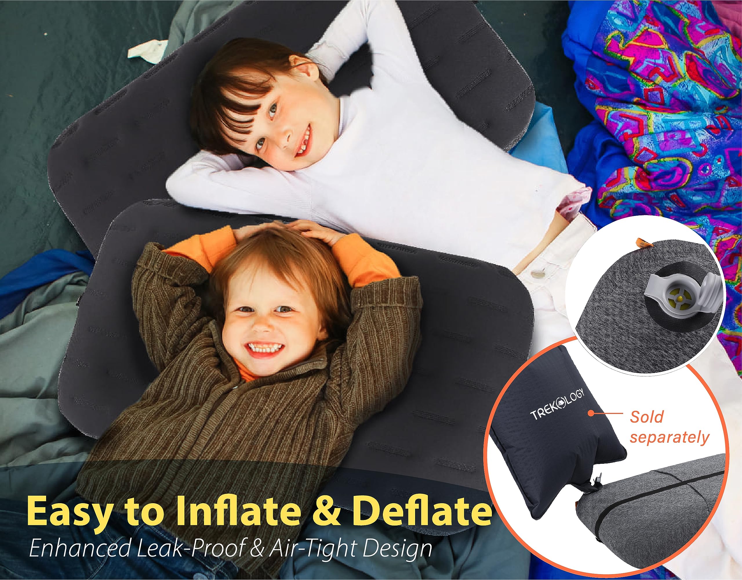 Two-way valve on TREKOLOGY Aluft Ultra Pillow enables easy inflation and deflation