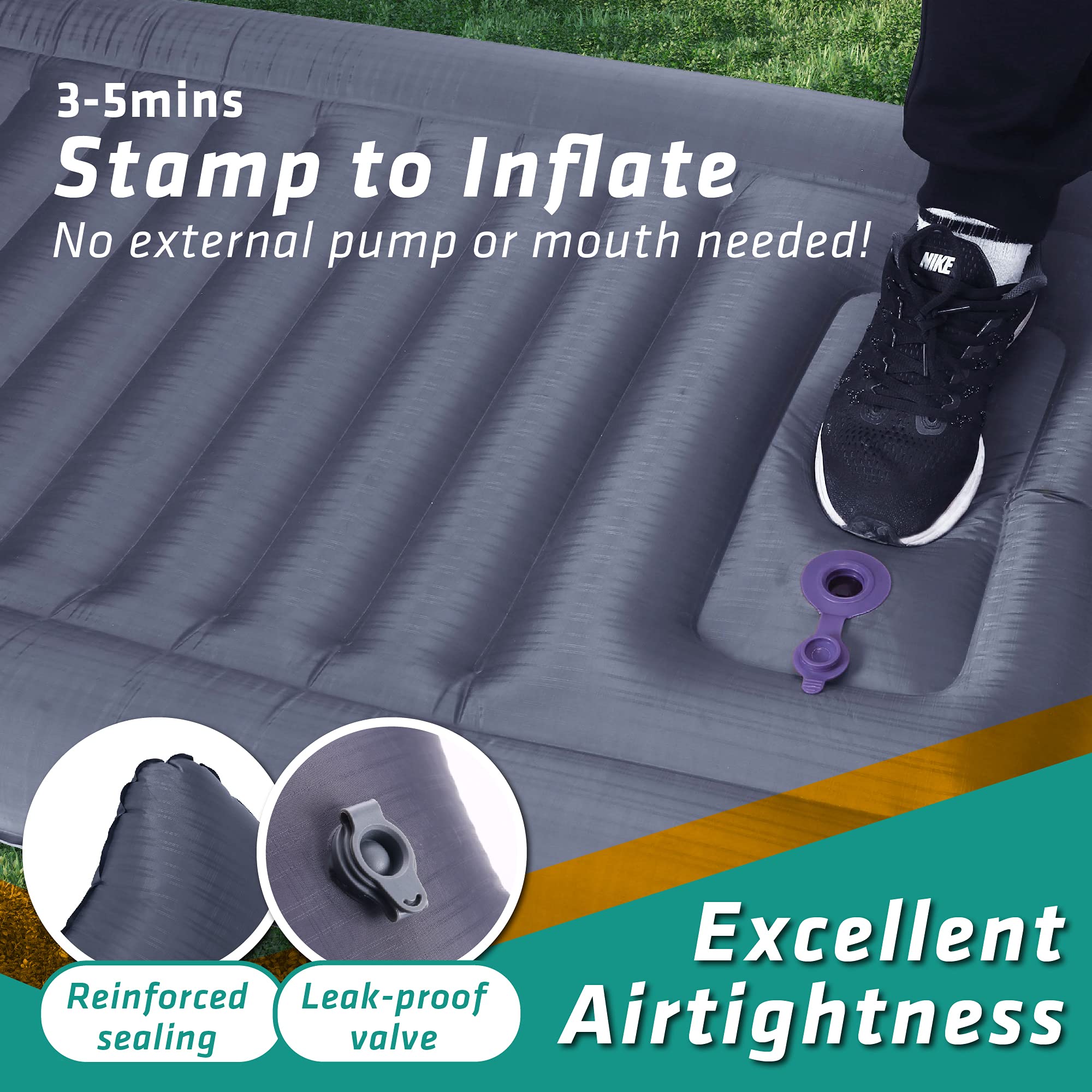 TREKOLOGY sleeping pad wide design supports larger sleepers.