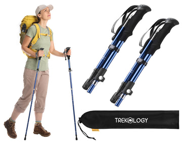 TREKOLOGY TREKZ SE folding pole folded for compact backpack storage