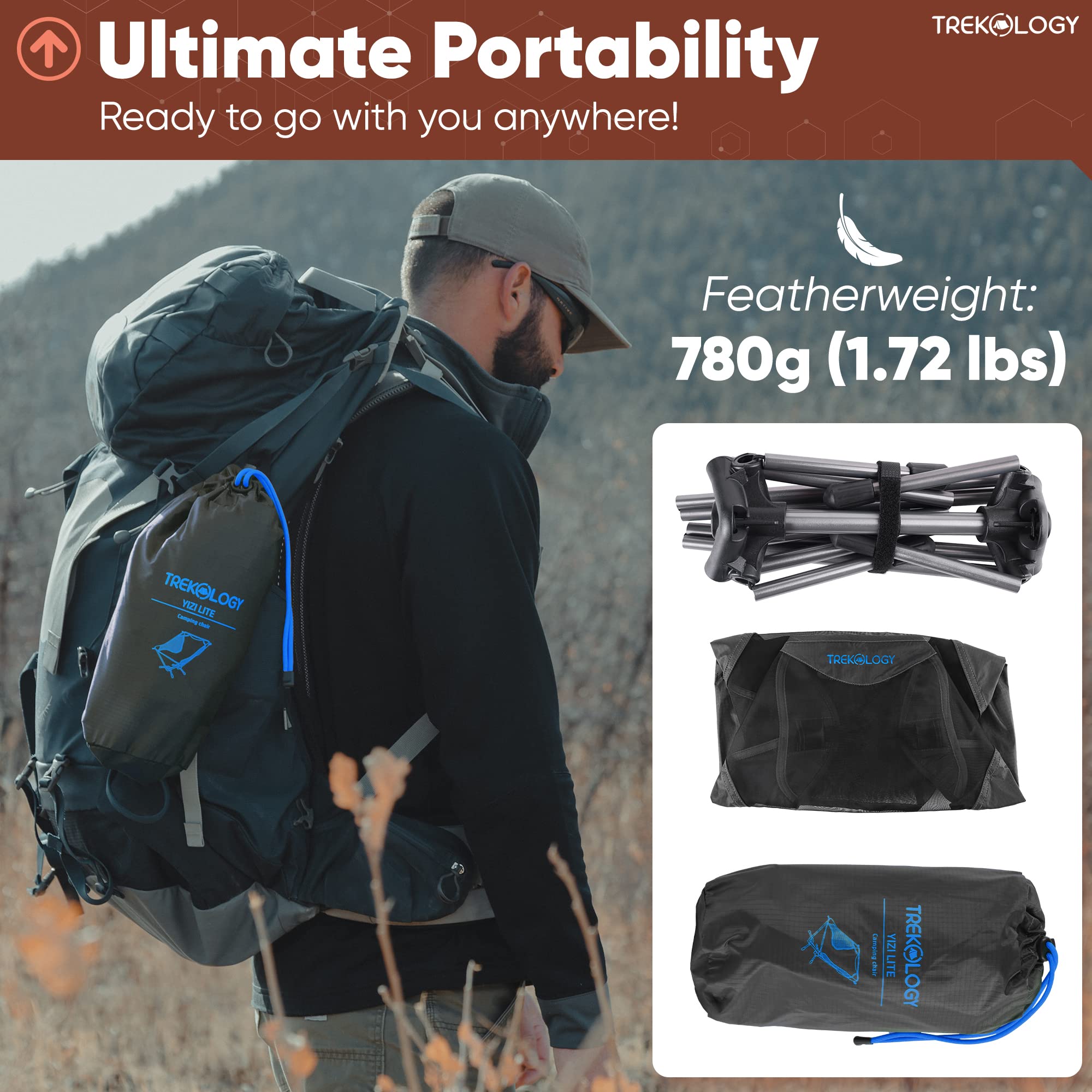 TREKOLOGY YIZI LITE 60D ripstop fabric resists wear during outdoor use