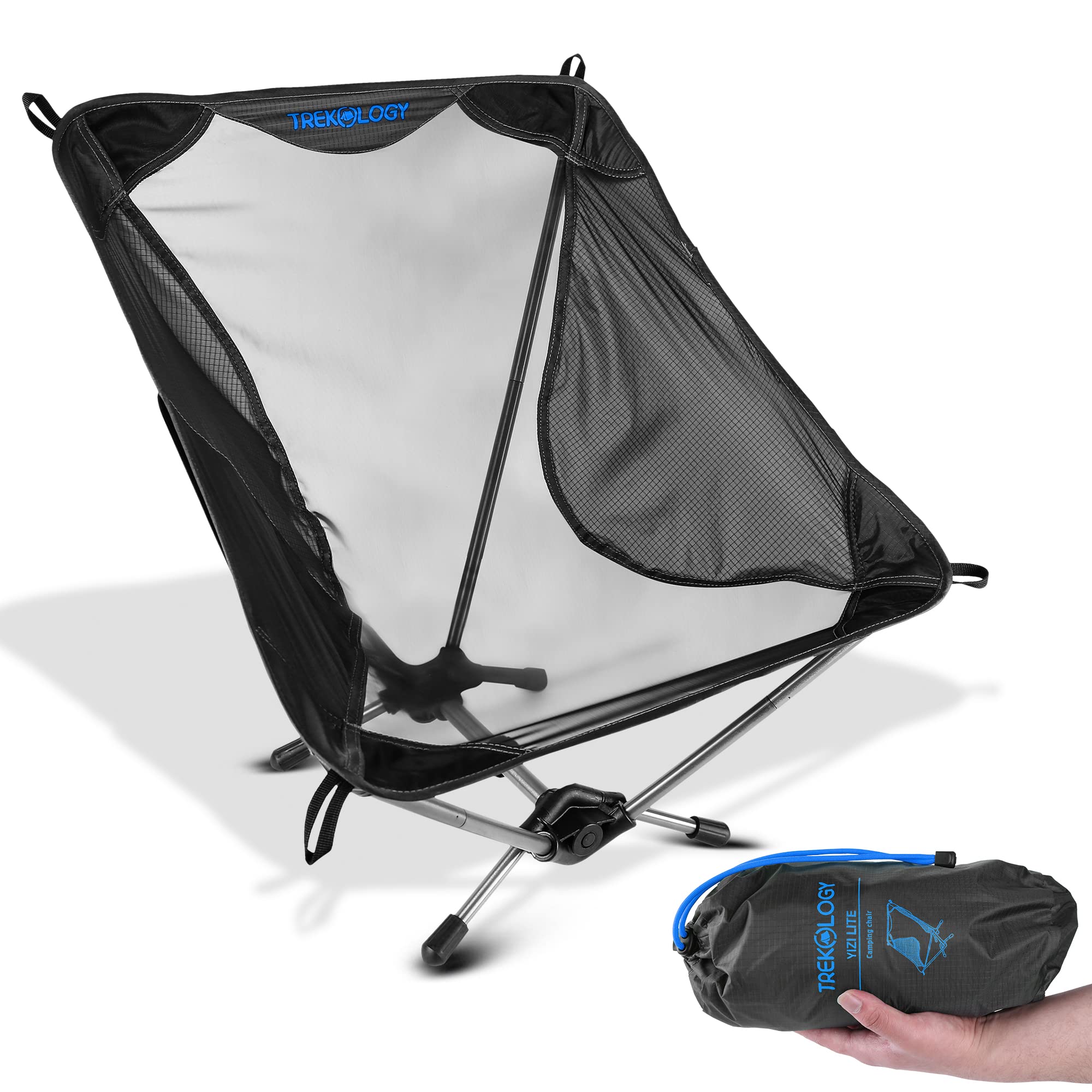 TREKOLOGY YIZI LITE folded in backpack shows ultralight portability for hikers